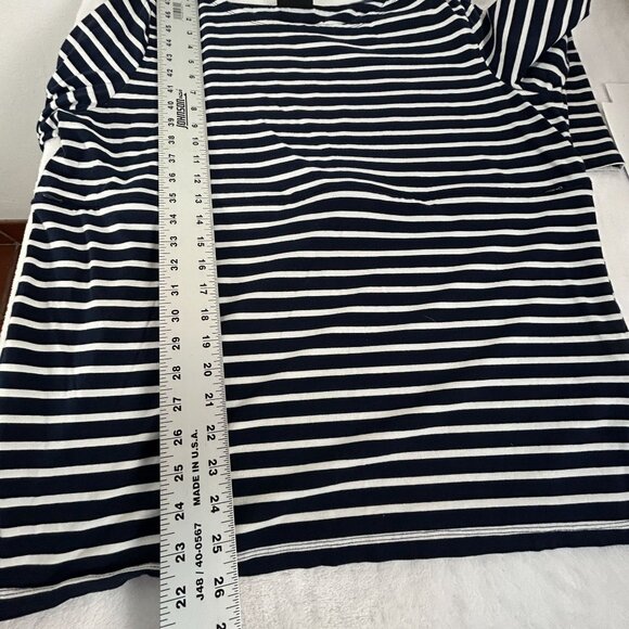 Nursing Queen Womens Navy Striped Nursing Top XL 3/4 Sleeve with Hidden Zipper - Picture 6 of 11